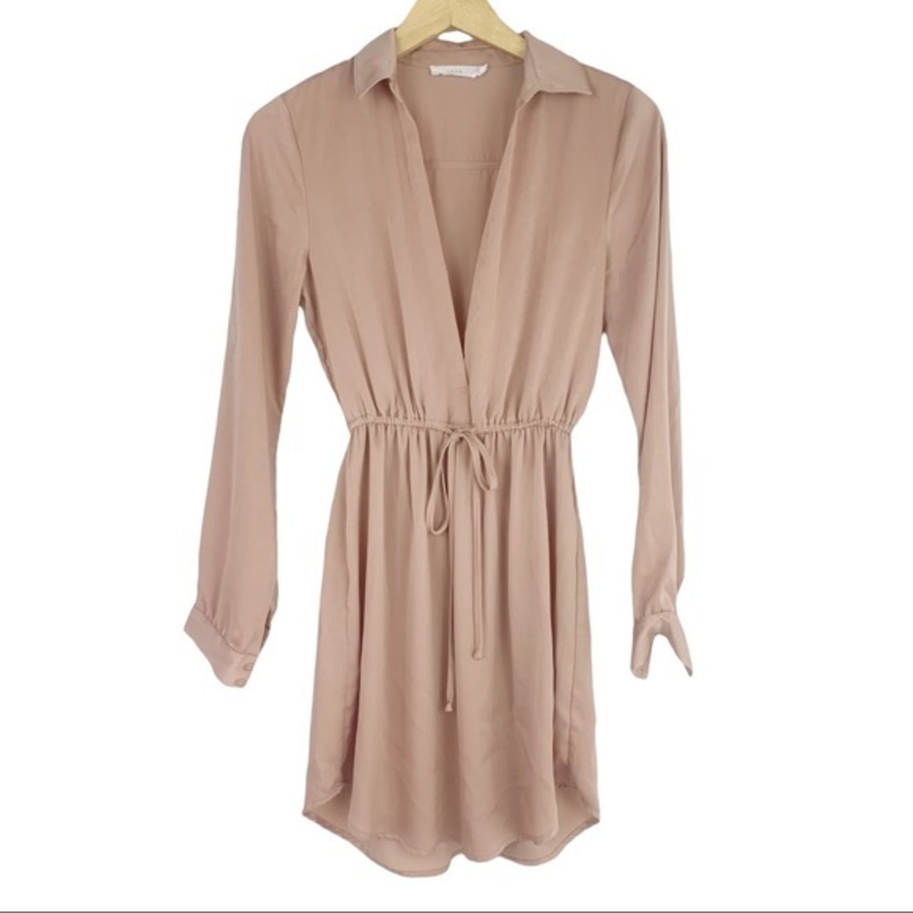 Lush Dusty Pink Payton Cinched Waist Dress Women’s Size XS